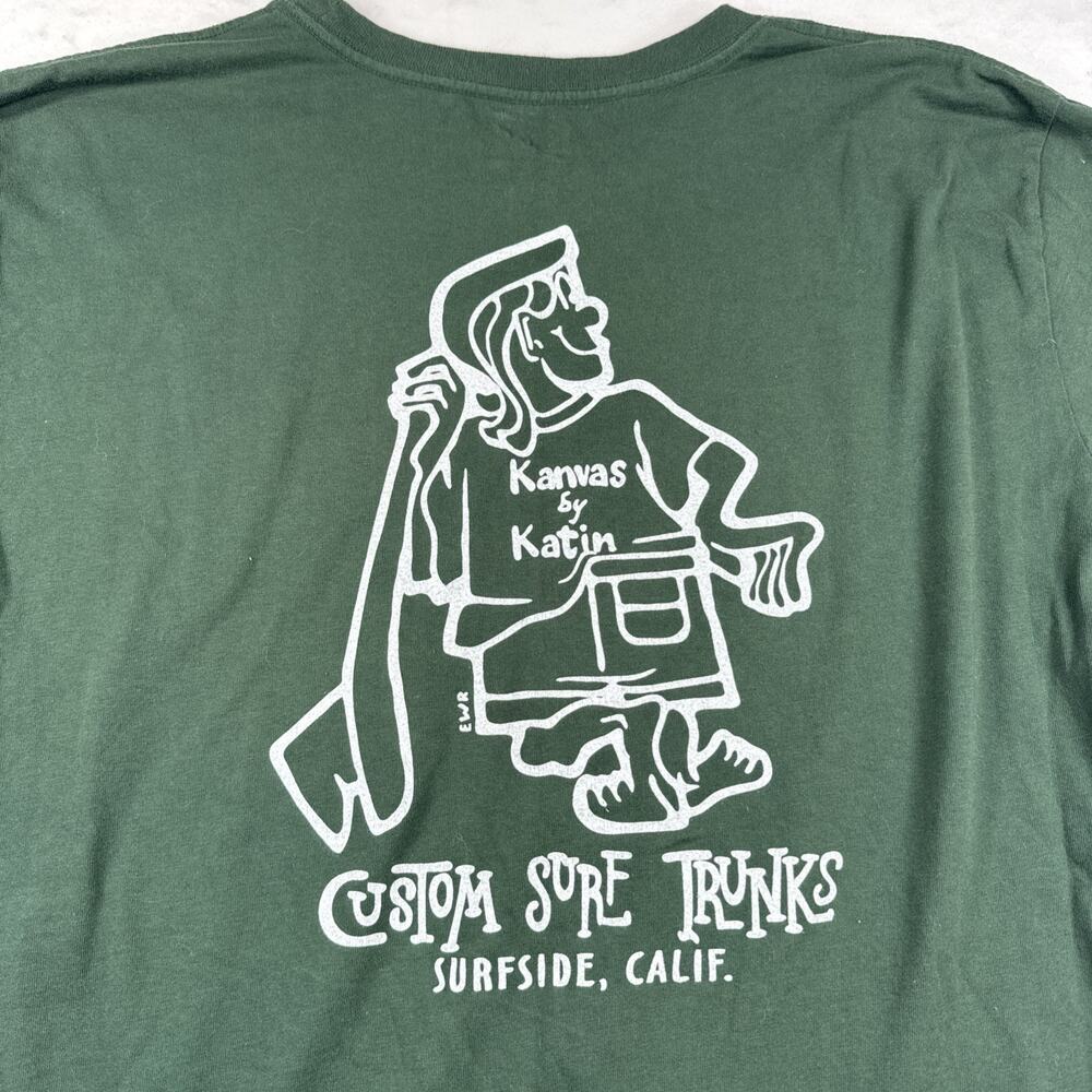 Katin Graphic T-Shirt Men XL Green Excellent America's Surf Co Organic Cotton